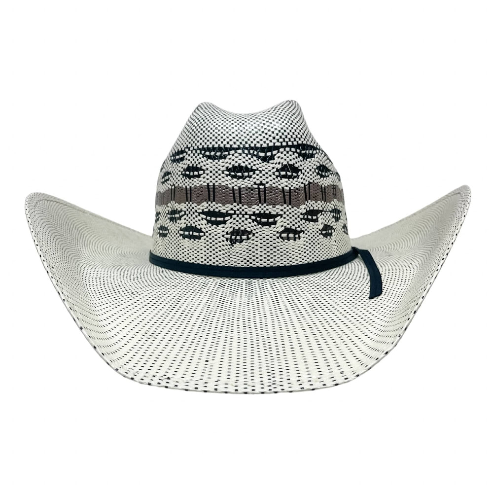 A front view of a Cisco Cream Wide Brim Straw Hat