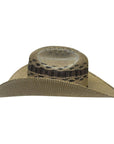 A side view of Cisco Yellowstone Wide Brim Straw Hat 