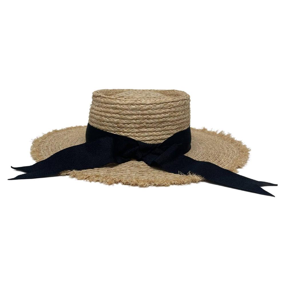 A back view of Corsica Natural Straw Sun Hat