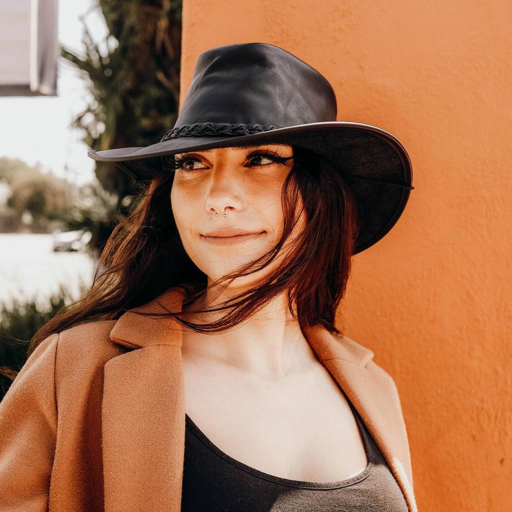 Crusher Womens Leather Crushable Outback Hat – American Hat Makers