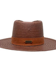 A back view of a Dealer Straw Sun Hat 