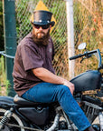 El Dorado  Black Leather Top Hat with a Buffalo Band by American Hat Makers