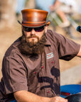 Hampton Cyprus Tan Leather Top Hat by American Hat Makers