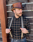 Hampton Cyprus Tan Leather Top Hat by American Hat Makers