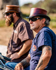 Hampton Napa Vino Leather Top Hat by American Hat Makers - Hover
