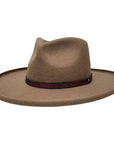 An angle view of a Hudson Bark Felt Fedora Hat 