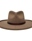 A front view of a Hudson Bark Felt Fedora Hat