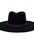 A back view of Hudson Black Felt Fedora Hat