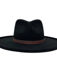 A front view of Hudson Black Felt Fedora Hat