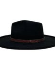 A side view of Hudson Black Felt Fedora Hat