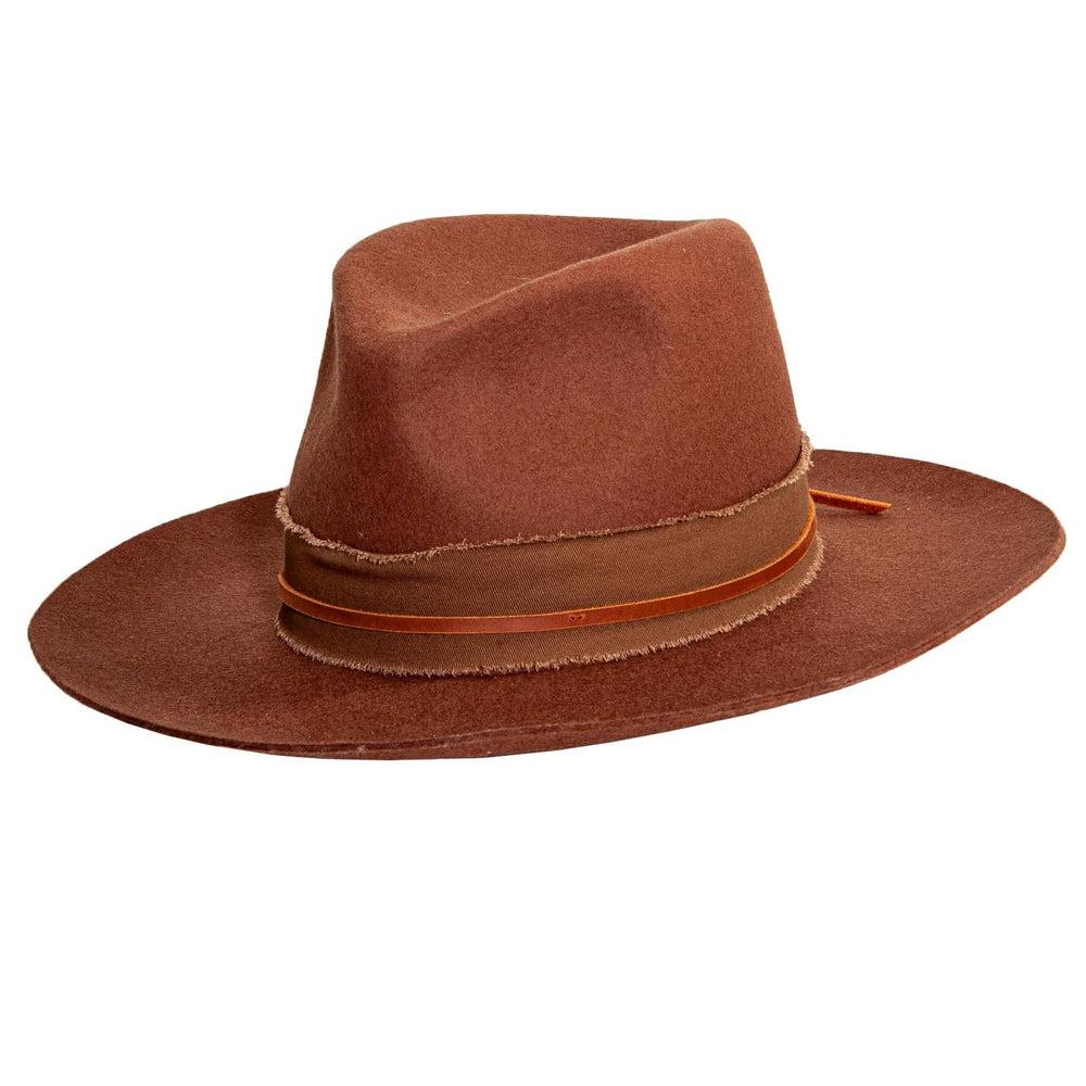 American Hat Makers Womens Brown Jawa Wide Brim Felt Fedora Hat