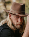 Jawa Brown Felt Fedora Hat by American Hat Makers