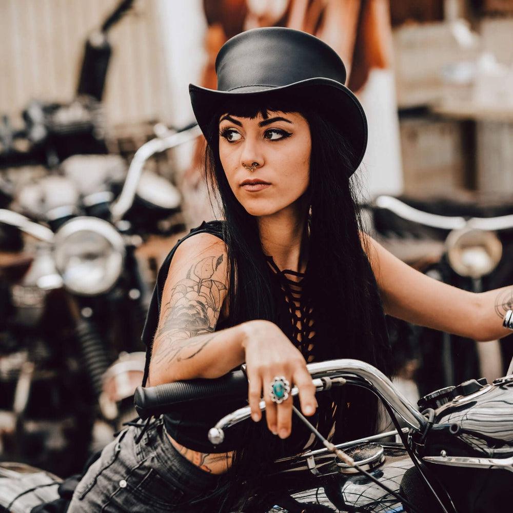 Marlow | Womens Leather Top Hat – American Hat Makers display picture 1