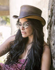 Unbanded Marlow Burnt Honey Top Hat by American Hat Makers