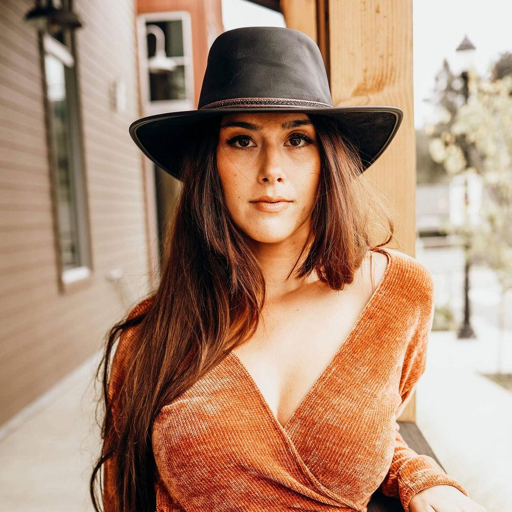 Midnight Rider | Womens Leather Outback Hat – American Hat 