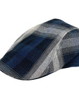 Mikey Navy Plaid Flat Cap Newsboy by American Hat Makers
