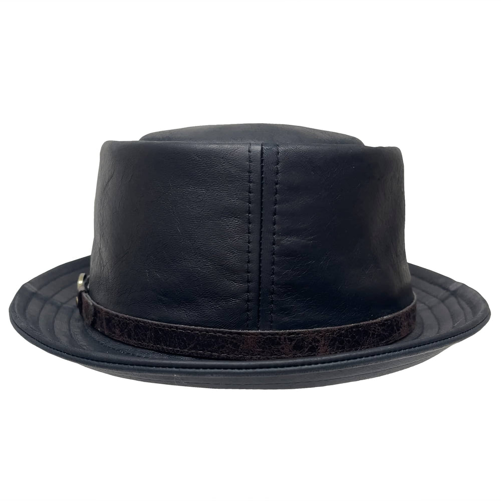 A back view of rumble black hat