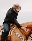 Sierra Brown Leather Mesh Cowboy Hat Crown  by American Hat Makers - Hover