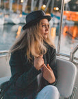 Soho Black Cowhide Leather Fedora by American Hat Makers