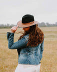 Summit Coal Leather Felt Fedora Hat by American Hat Makers