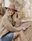 Summit Saddle Leather Felt Fedora Hat by American Hat Makers