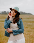 Summit Sage Leather Felt Fedora Hat by American Hat Makers