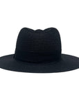 A back view of an Afternoon Black Straw Sun Hat