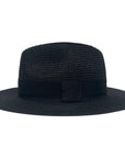 A side view of an Afternoon Black Straw Sun Hat 