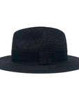 A side view of an Afternoon Black Straw Sun Hat
