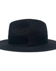 A side view of a Sunday Black Straw Sun Hat