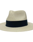 An angle view of an Afternoon Cream Straw Sun Hat