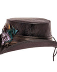 A side view of tiny dragon black top hat
