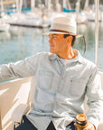 Tuscany Cream Straw Fedora Hat by American Hat Makers - Hover