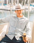 Tuscany Cream Straw Fedora Hat by American Hat Makers - Hover