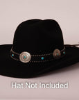 Twilight Concho Band hat band on a black hat