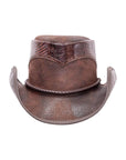 Arroyo Brown Leather Cowboy Hat Deerskin Inlay by American Hat Makers