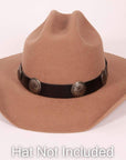 Aztec black hat band on a brown a hat