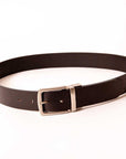Reversible Black Leather Belt on top view