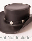 Blazer Buffalo Nickel Leather Black Hat Band on a top hat