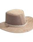 Suede Breeze Latte with Braided Band Sun Hat by American Hat Makers
