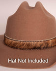 Brindle Hair on Cowboy Hat Band on a brown hat