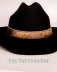 Brindle Hair on Cowboy Hat Band on a black hat