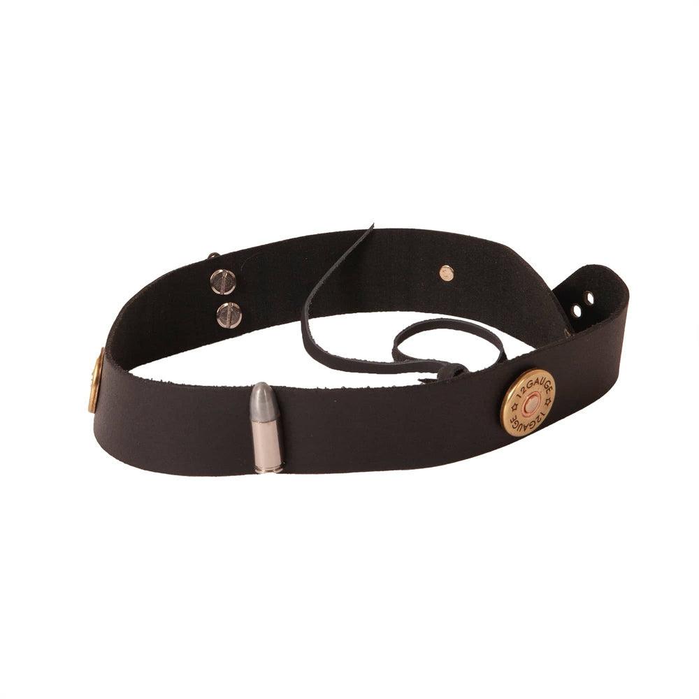An angle view of a Bullet Black Hat Band