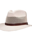 Side view of Milan Cream Straw Fedora Hat