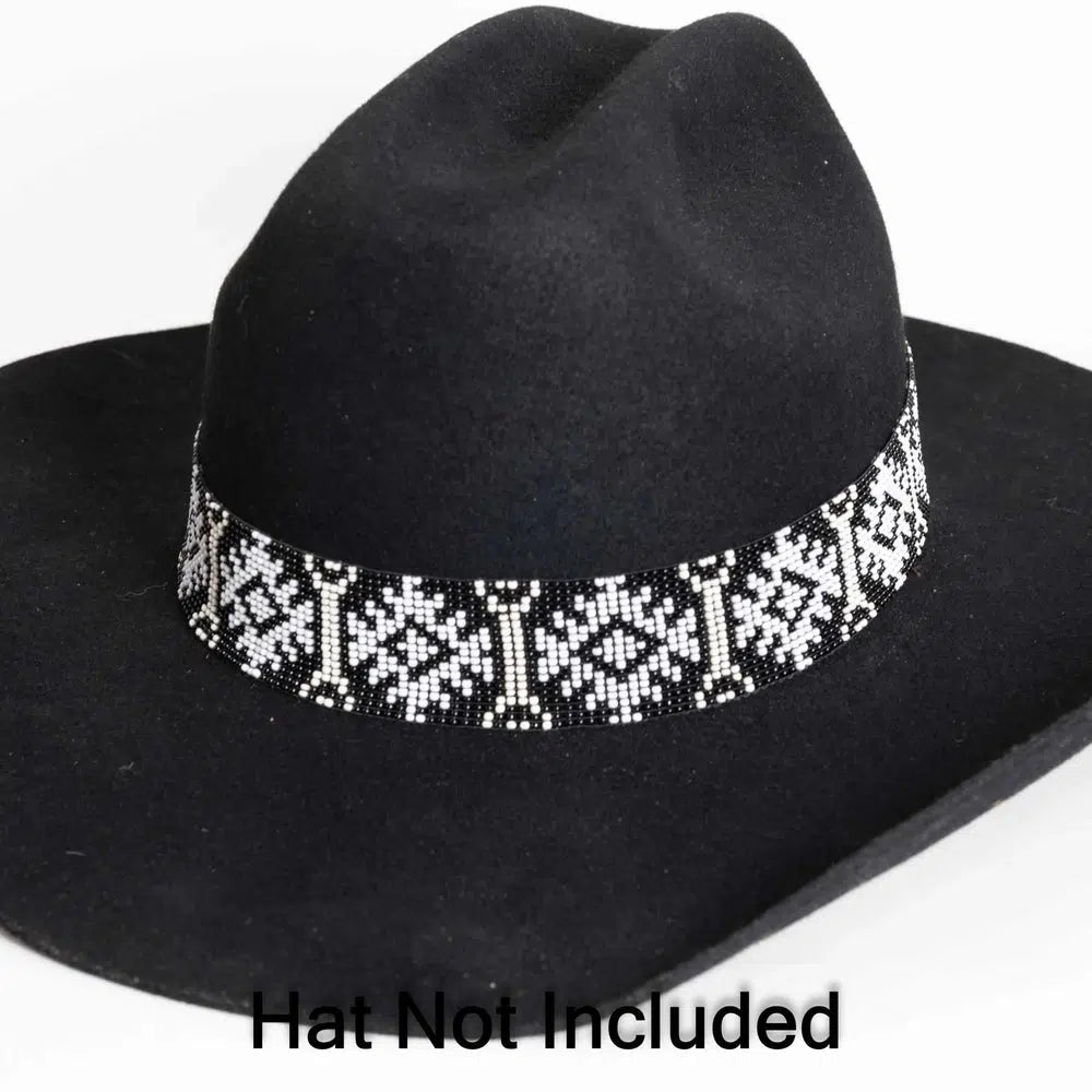 Carson black and white beaded hat band by American Hatmakers