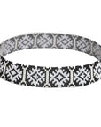 A carson black and white beaded hat band for cowboy hat