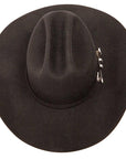 Top view of black felt cowboy hat