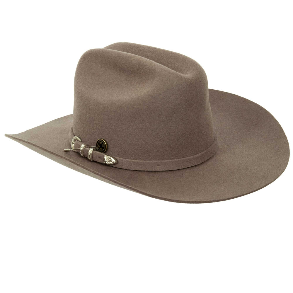 a rear view of a Gunsmoke Cattleman Felt Cowboy Hat 