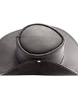 Unbanded Black Leather Cavalier Hat by American Hat Makers