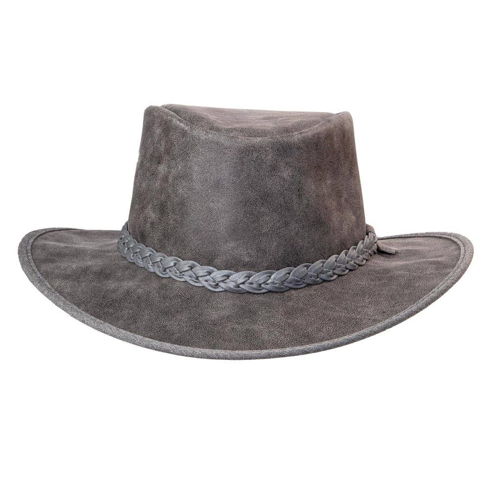 Crusher Bomber Grey Outback Leather Hat by American Hat Makers